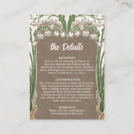 Tarjeta De Recepción Detalles de la boda de Art Nouveau Delicate Snowdr
