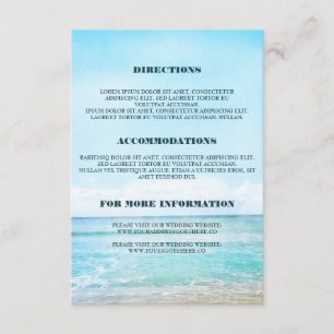 Tarjeta De Recepción Detalles de la boda de Blue Beach - Información