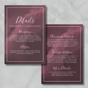 Tarjeta De Recepción Detalles de la Boda de Borgoña