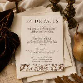 Tarjeta De Recepción Detalles de la Boda de Cosecha Heirloom