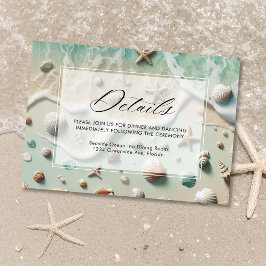 Tarjeta De Recepción Detalles de la boda de destino costero de playa