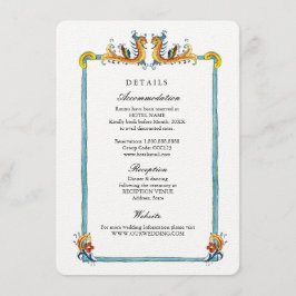 Tarjeta De Recepción Detalles de la boda de destino italiano