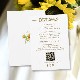 Tarjeta De Recepción Detalles de la boda de girasoles campestres Enclos