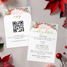 Tarjeta De Recepción Detalles de la boda de invierno acuarela | RSVP | 