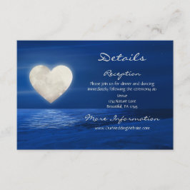 Tarjeta De Recepción Detalles de la Boda de Invierno de Heart Moon and