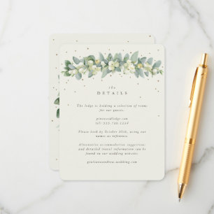Tarjeta De Recepción Detalles de la boda de la guirnalda de Snowberry +