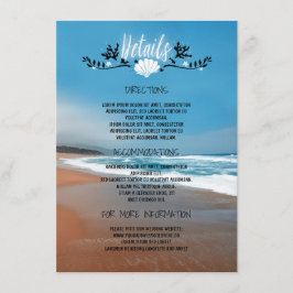 Tarjeta De Recepción Detalles de la boda de la playa - Información - In