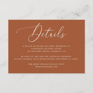 Tarjeta De Recepción Detalles de la boda de otoño de Sienna Otoño Ter