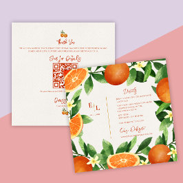 Tarjeta De Recepción Detalles de la boda de otoño del Naranja de cítric