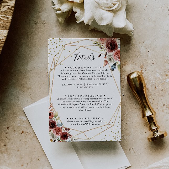 Tarjeta De Recepción Detalles de la boda de primavera del Purpurina de  (Subido por el creador)