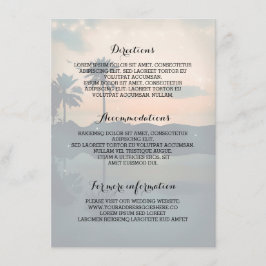Tarjeta De Recepción Detalles de la boda de Sunset Beach - Información