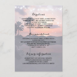 Tarjeta De Recepción Detalles de la boda de Sunset Beach - Información
