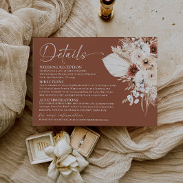 Tarjeta De Recepción Detalles de la boda de terracota boho rústica - Ta
