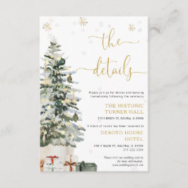 Tarjeta De Recepción Detalles de la Boda del Árbol de Navidad