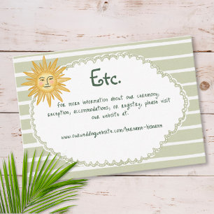 Tarjeta De Recepción Detalles de la boda del árbol de palma del sol chi
