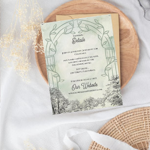 Tarjeta De Recepción Detalles de la Boda del Arco del Jardín Verde Salv