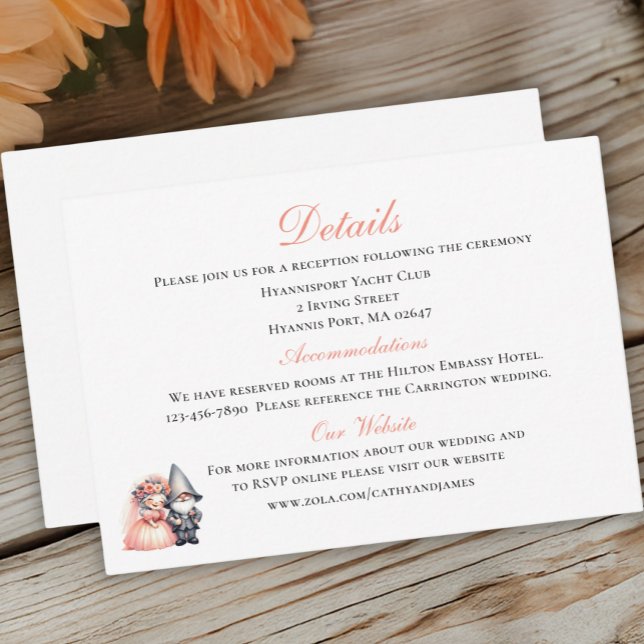 Tarjeta De Recepción Detalles de la boda del Jardín de Woodland Gnome (Subido por el creador)