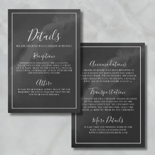 Tarjeta De Recepción Detalles de la Boda en Blanco y Negro