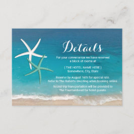 Tarjeta De Recepción Detalles de la boda en la playa de Starfish