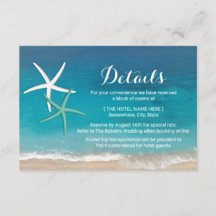 Tarjeta De Recepción Detalles de la boda en la playa de Starfish