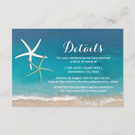 Tarjeta De Recepción Detalles de la boda en la playa de Starfish