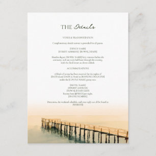 Tarjeta De Recepción Detalles de la boda en la playa del muelle al atar