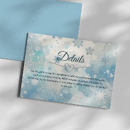 Tarjeta De Recepción Detalles de la Boda en un País de Ensueño Invernal