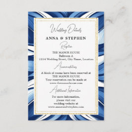 Tarjeta De Recepción Detalles de la Boda Floral Blue Bliss