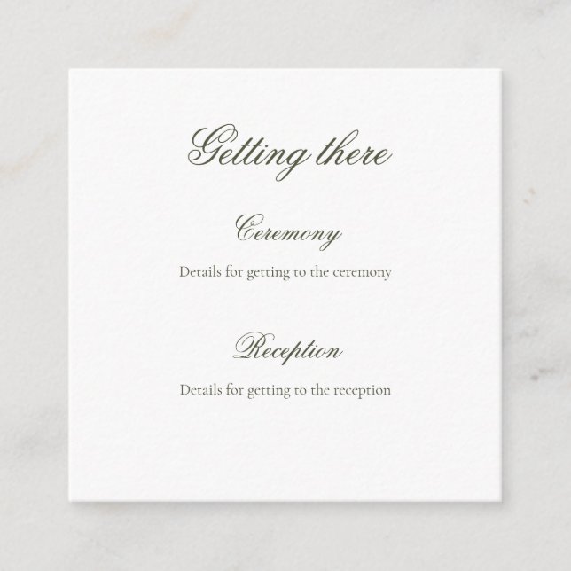 Tarjeta De Recepción Detalles de la boda "Getting There" de Juniper Roc (Anverso)