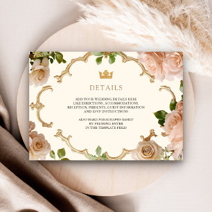 Tarjeta De Recepción Detalles de la boda india de rosas rosadas Royal B