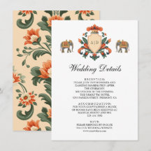 Detalles de la boda india del elefante de la crest