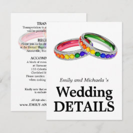 Tarjeta De Recepción 🌈 Detalles de la Boda LGBTQ Entrelazados en Orgu