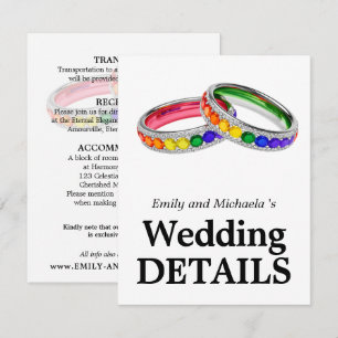 Tarjeta De Recepción 🌈 Detalles de la Boda LGBTQ Entrelazados en Orgu