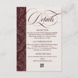 Tarjeta De Recepción Detalles de la boda real de Borgoña