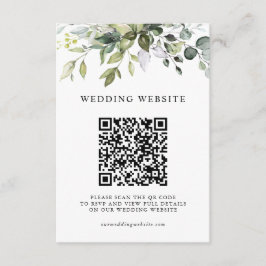 Tarjeta De Recepción Detalles de la Boda RSVP Código QR Verde de Eucali