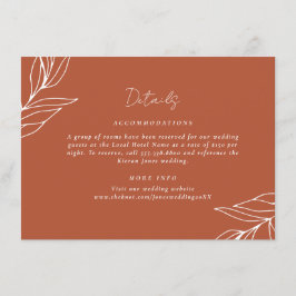 Tarjeta De Recepción Detalles de la Boda Rústica Boho Tropical