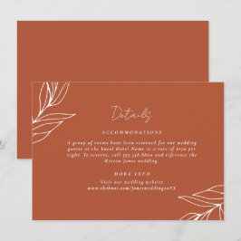 Tarjeta De Recepción Detalles de la Boda Rústica Boho Tropical