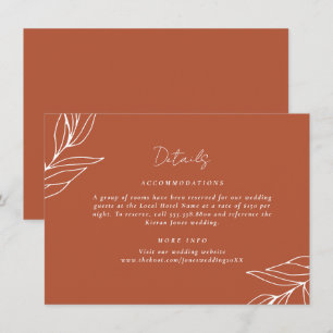 Tarjeta De Recepción Detalles de la Boda Rústica Boho Tropical
