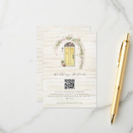 Tarjeta De Recepción Detalles de la boda rústica en el jardín de cabaña