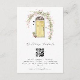 Tarjeta De Recepción Detalles de la boda rústica en el jardín de cabaña