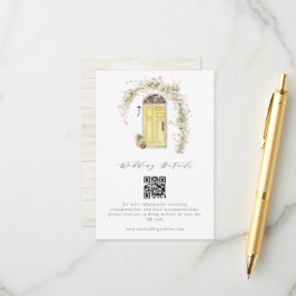 Tarjeta De Recepción Detalles de la boda rústica en el jardín de cabaña
