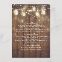 Tarjeta De Recepción Detalles de la boda rústica en el país - Informaci