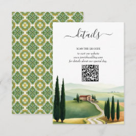 Tarjeta De Recepción Detalles de la boda Toscana Italia destino QR