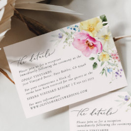 Tarjeta De Recepción Detalles de la Boho Arch Colorful Floral Spring We