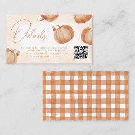 Tarjeta De Recepción Detalles de la calabaza de otoño