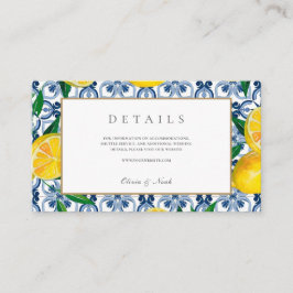 Tarjeta De Recepción Detalles de la costa de Amalfi y los azulejos medi