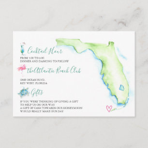 Tarjeta De Recepción Detalles de la costa tropical de Florida Insertar