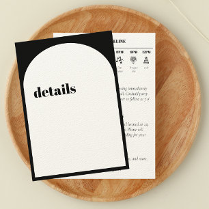 Tarjeta De Recepción Detalles de la cronología del Boda Minimalista del