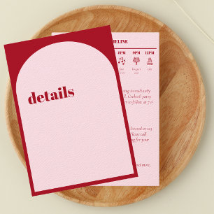 Tarjeta De Recepción Detalles de la cronología del Boda Minimalista del