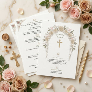 Tarjeta De Recepción Detalles de la Cruz de Boda Tradicional Católica